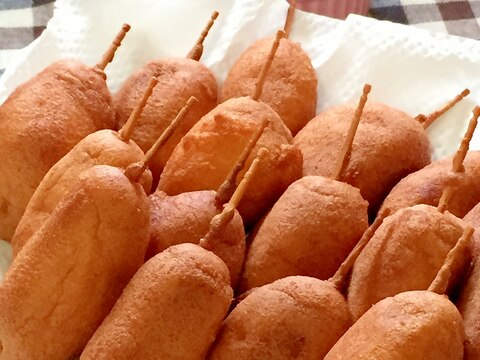 ホットケーキミックスdeミニアメリカンドッグ レシピ 作り方 By みさきらりんず 楽天レシピ ホットケーキミックスdeミニアメリカンドッグ レシピ 作り方 By みさきらりんず 楽天レシピ